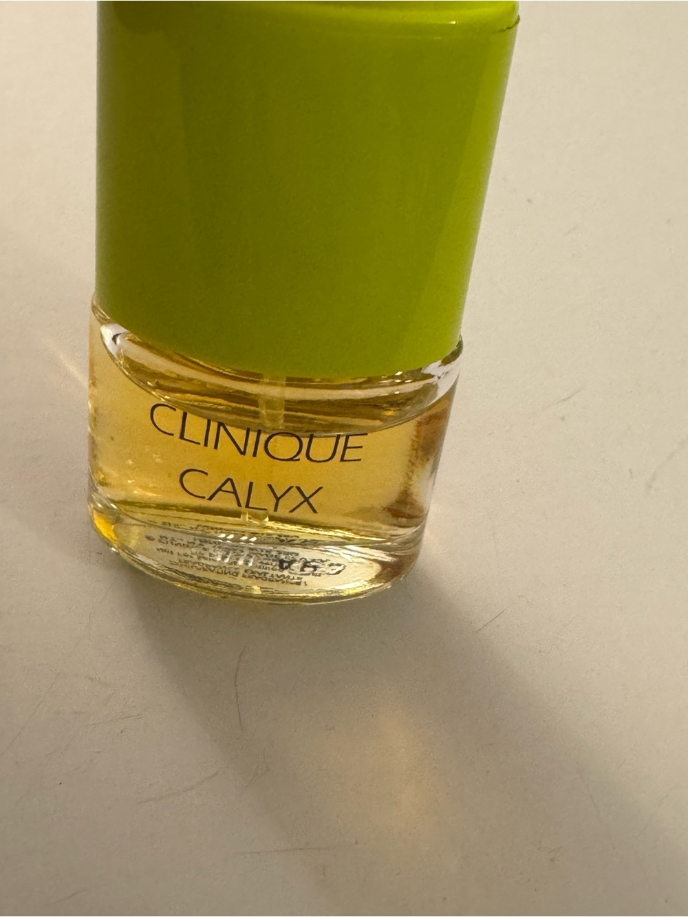 Clinique Calyx perfume fragrance with Lime Green Cap Travel size
